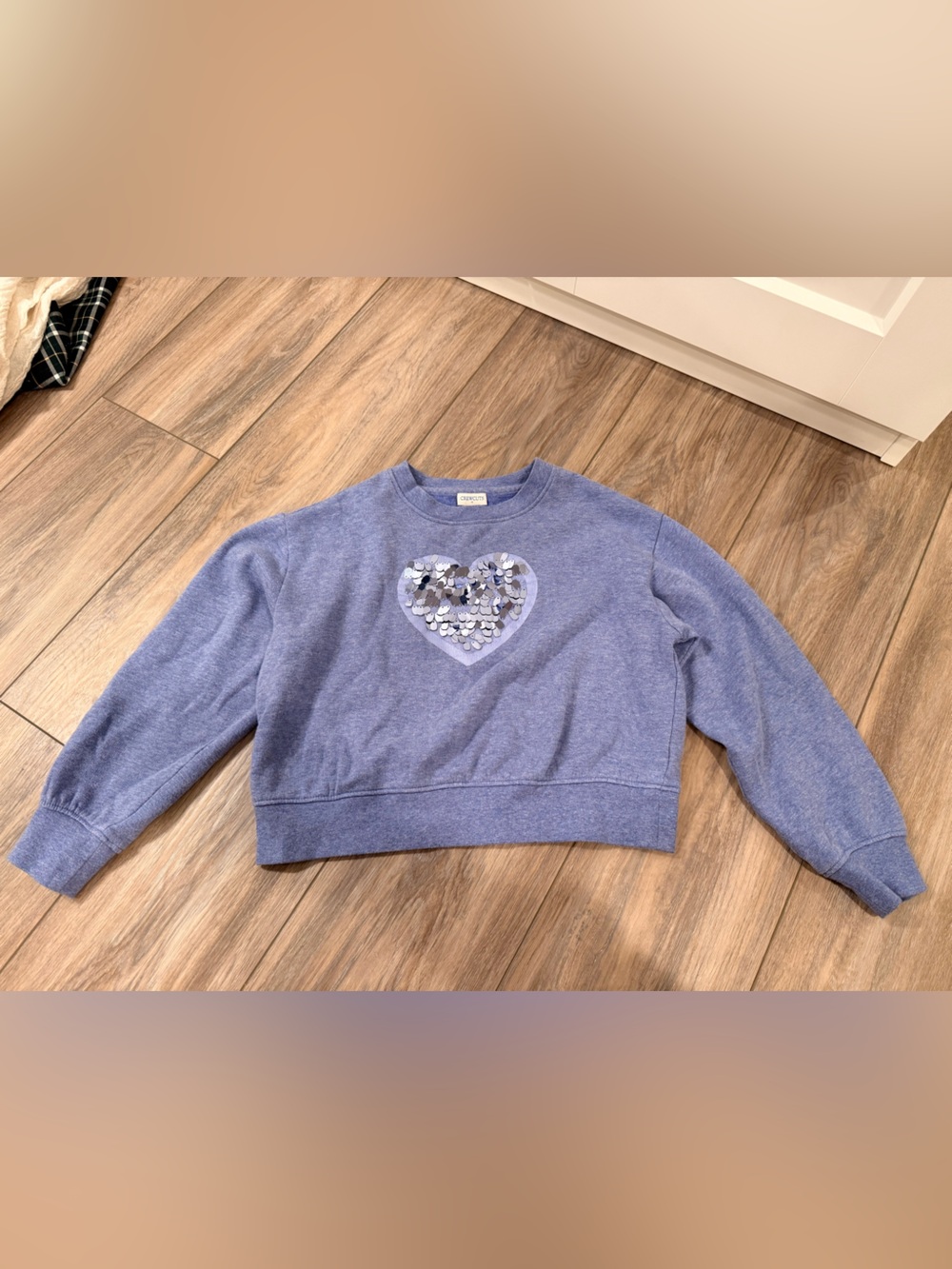 Crewcuts Lavender Blue Sequin Heart Sweatshirt